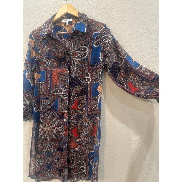 Haven and Blair London Vintage - Paisley Button Down Tunic Shirt Size Small - Picture 4 of 9